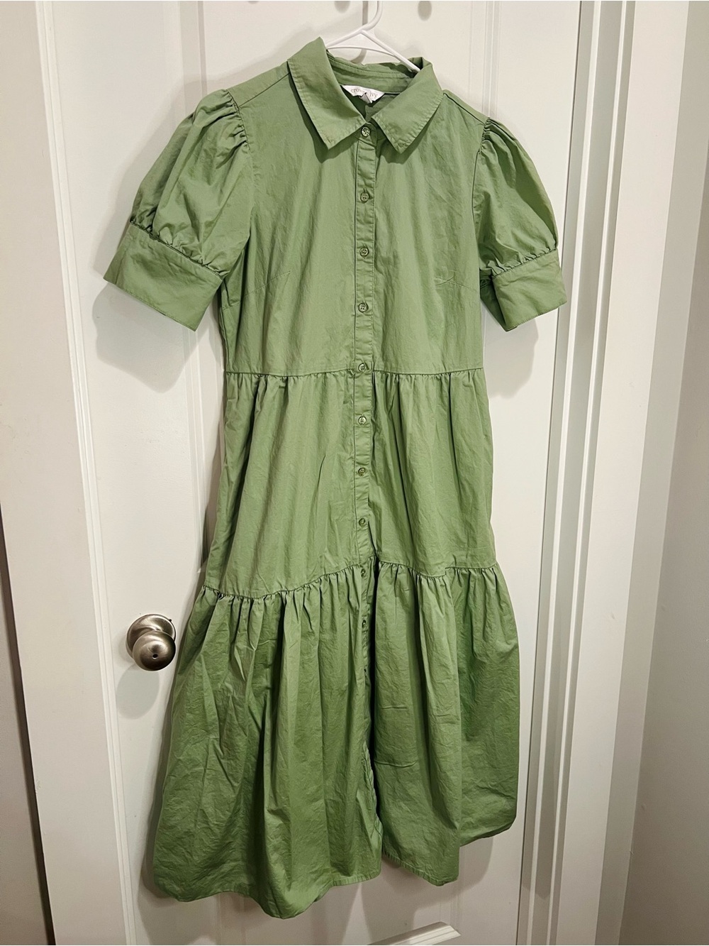 Crown & Ivy Olive Green Button-Front Dress